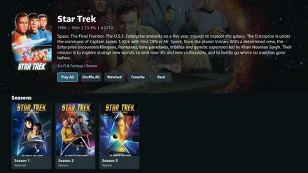 Astra series detail page with seasons